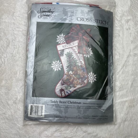 Something Special Counted Cross Stitch Kit Teddy Bears Christmas Stocking - Picture 1 of 6